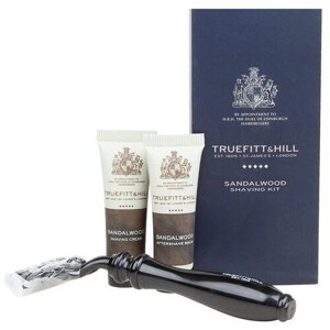 TRUEFITT & HILL Дорожный набор средств для бритья / Станок для бритья одноразовый / Набор для путешествий мужской Sandalwood