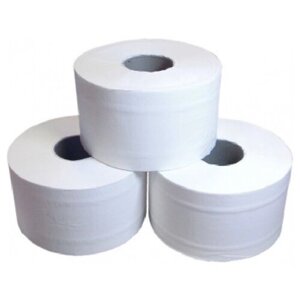 Туалетная бумага 200 белая, 1 слой, 3 рулона