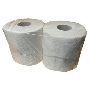 Туалетная бумага белая с перфорацией, для диспенсера, 2 слоя, 120 метров (4 шт)