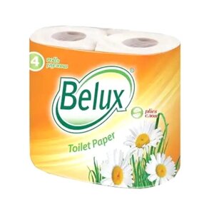 Туалетная бумага Belux белая двухслойная 4 рул.
