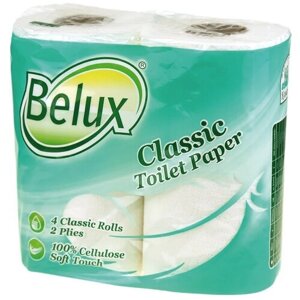 Туалетная бумага Belux Classic белая двухслойная 4 рул. 480 лист.