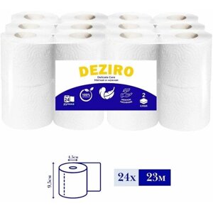 Туалетная бумага "Deziro" двухслойная, в рулоне, 23 м.