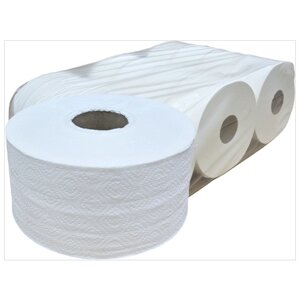 Туалетная бумага для диспенсеров Т2 в больших рулонах 170м, 2х-слойная, белая целлюлоза