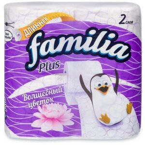 Туалетная бумага Familia Plus Волшебный цветок 4 рул.
