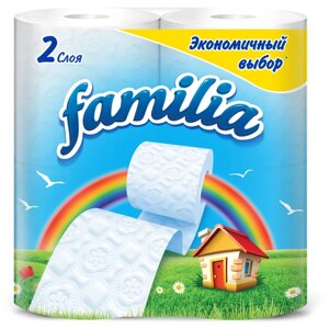 Туалетная бумага Familia Радуга белая двухслойная 4 рул.