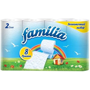 Туалетная бумага Familia Радуга белая двухслойная 8 рул.