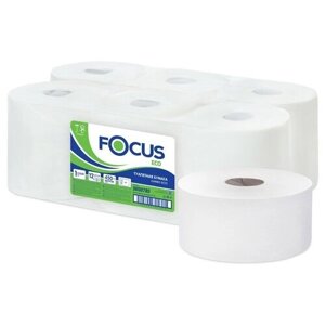 Туалетная бумага Focus Jumbo Eco 450 белая однослойная 5050785 12 рул.