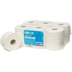 Туалетная бумага Focus Jumbo Optimum двухслойная 5060405 12 рул. 1250 лист., белый, без запаха