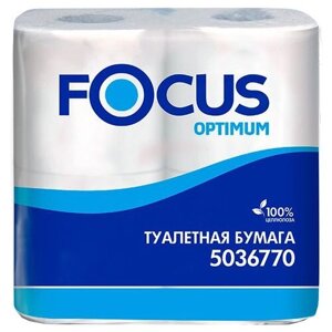 Туалетная бумага Focus Optimum белая двухслойная 5036770 4 рул. 180 лист., белый, без запаха