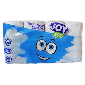 Туалетная бумага JOY Eco белая двухслойная 8 рул.