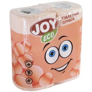Туалетная бумага JOY Eco персиковая двухслойная 4 рул.