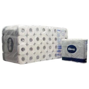 Туалетная бумага Kleenex 8449 двухслойная белая в стандартных рулонах 96 рул.
