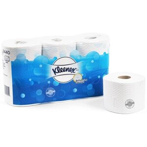 Туалетная бумага Kleenex ( Клинекс ) 350 ( арт. 8440 ) / гипоаллергенная / трёхслойная , 2 упаковки ( 12 рулонов )