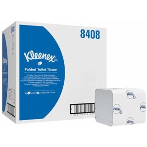 Туалетная бумага Kleenex Ultra 8408 двухслойная белая с логотипом в пачках, 36 уп., белый, без запаха