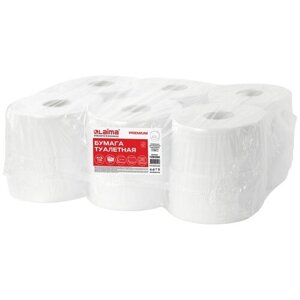 Туалетная бумага Лайма Premium белая двухслойная 126092 12 рул.