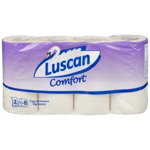 Туалетная бумага Luscan Comfort белая двухслойная 8 рул.