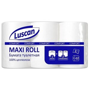 Туалетная бумага Luscan Comfort Max белая двухслойная 1519339 12 рул.