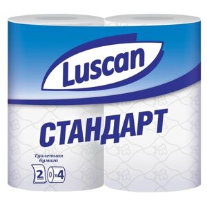 Туалетная бумага Luscan Standart белая двухслойная 4 рул.