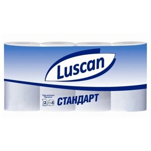 Туалетная бумага Luscan Standart белая двухслойная 8 рул.