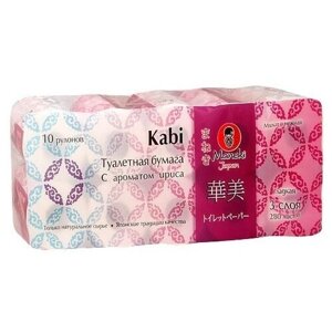 Туалетная бумага Maneki Kabi С ароматом ириса белая трёхслойная 10 рул.