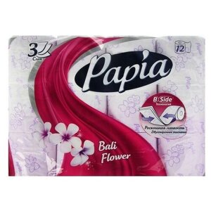 Туалетная бумага Papia "Bali Flower" ароматизированная, 3 слоя, 12 рулонов
