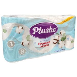 Туалетная бумага "Premium Aroma", Plushe, 3 слоя, 8 рулонов