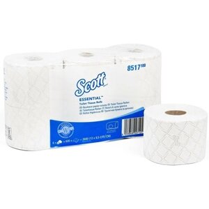 Туалетная бумага Scott Essential 600 ( арт. 8517 ) / двухслойная , 4 упаковки ( 24 рулона )