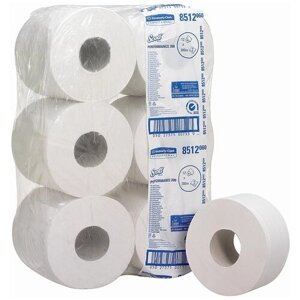 Туалетная бумага Scott Jumbo белая двухслойная 8512 12 рул. 526 лист., белый, без запаха