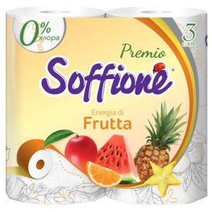 Туалетная бумага Soffione Energia di frutta трехслойная 4 рул.