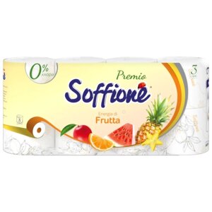 Туалетная бумага Soffione Energia di frutta трехслойная 8 рул.