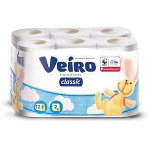 Туалетная бумага Veiro Classic белая 12 рул.