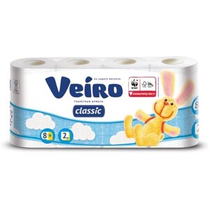 Туалетная бумага Veiro Classic белая 8 рул.