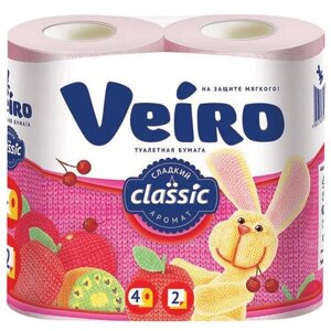 Туалетная бумага Veiro Classic Сладкий аромат двухслойная 4 рул.