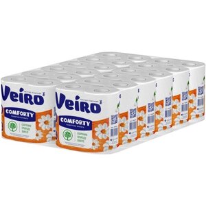 Туалетная бумага Veiro Comforty Сохраним природу 2 слоя 4 рулона упаковка 12 пачек всего 48 рулонов