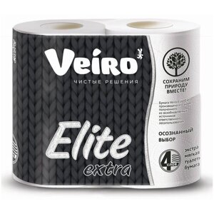 Туалетная бумага Veiro Elite Extra 4 шт., белый, без запаха