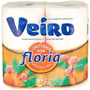Туалетная бумага Veiro Floria Цветущий апельсин двухслойная 4 рул.