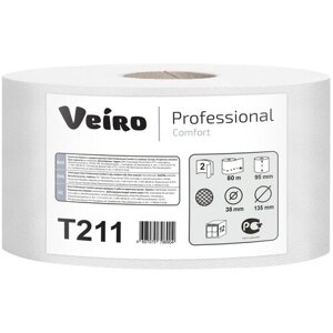 Туалетная бумага Veiro Professional Comfort T211 белая двухслойная 12 рул.