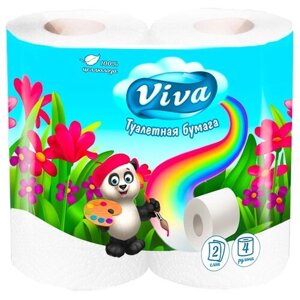 Туалетная бумага VIVA белая двухслойная 4 рул.