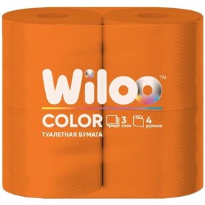 Туалетная бумага Wiloo Color Оранжевая 3сл 4рул/упак