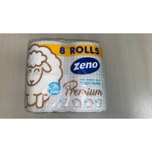 Туалетная бумага Zeno Premium трехслойная 8 рулонов х2