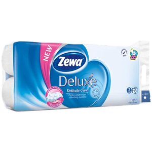 Туалетная бумага Zewa Deluxe трёхслойная 10 рул., белый