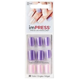 Твердый лак "Kiss . Импресс Маникюр. Акцент "Фиалка"Impress Manicure Power Up", длина короткая, BIPA016