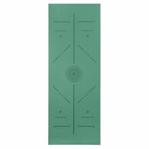 Ультрацепкий легкий 100% каучуковый коврик для йоги Mandala Travel Emerald 185*68*0,2 см нескользящий и складной