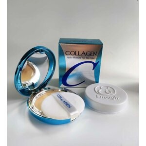 Увлажняющая пудра для лица с коллагеном enough collagen TWO WAY CAKE including refill, со сменным блоком SPF25 тон 21