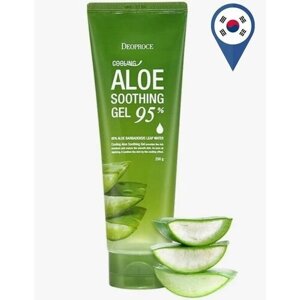 Увлажняющий гель алое вера для лица и тела Deoproce Cooling Aloe Soothing Gel 95%250 мл / Корея алоэ от прыщей после бритья, загара универсальный