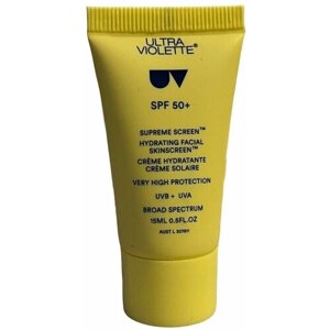 Увлажняющий крем-праймер для лица с защитой от солнца мини-формат ULTRA VIOLETTE Supreme Screen Hydrating Facial Skinscreen SPF 50 15ml