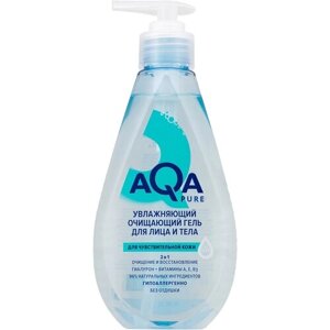 Увлажняющий очищающий гель для лица и тела AQA Pure для чувствительной кожи, 250 мл