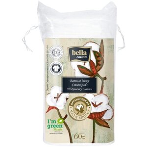 Ватные диски Bella Cotton в ЭКО пакете, белый, 60 шт., пакет