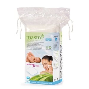 Ватные диски Masmi Natural Cotton for Baby and Mom, 60 шт., пакет