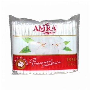 Ватные палочки Amra, 100 шт., пакет